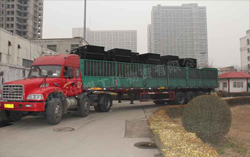 山东中煤工矿集团自主生产的翻斗式矿车运往山西省晋城